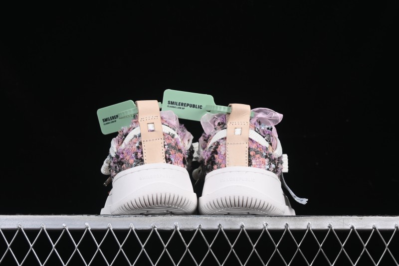 SMILEREPUBLIC SMILE Canvas Sneakers with Cut Wool Fringe and Unique Weaving - G.D4