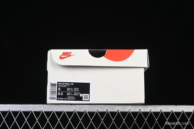 Nike Air Force 1'07 Low The North Face Collaboration Pig Grey Snake Print Low-Top Casual Sneakers - DF0188-027