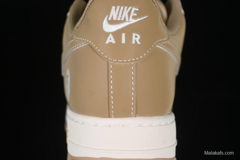 Nike Air Force 1 '07 Low Bape Collaboration Khaki Beige Grey Low-Top Casual Sneakers - BB6566-208