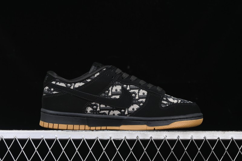Nike SB Dunk Low APE Collaboration - Camouflage Black Swoosh Anniversary Custom Low-Top Casual Sneakers - KK1333-017