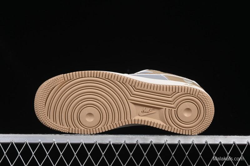 Nike Air Force 1 '07 Low Bape Collaboration Khaki Beige Grey Low-Top Casual Sneakers - BB6566-208