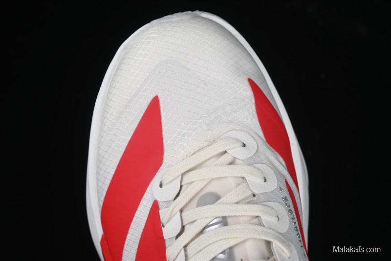 Adidas Lightstrike Pro Running Shoes - White/Red with Inspirational Design