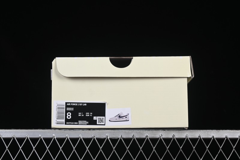 Nike Air Force 1 'Wave Swoosh' Edition – White & Navy**