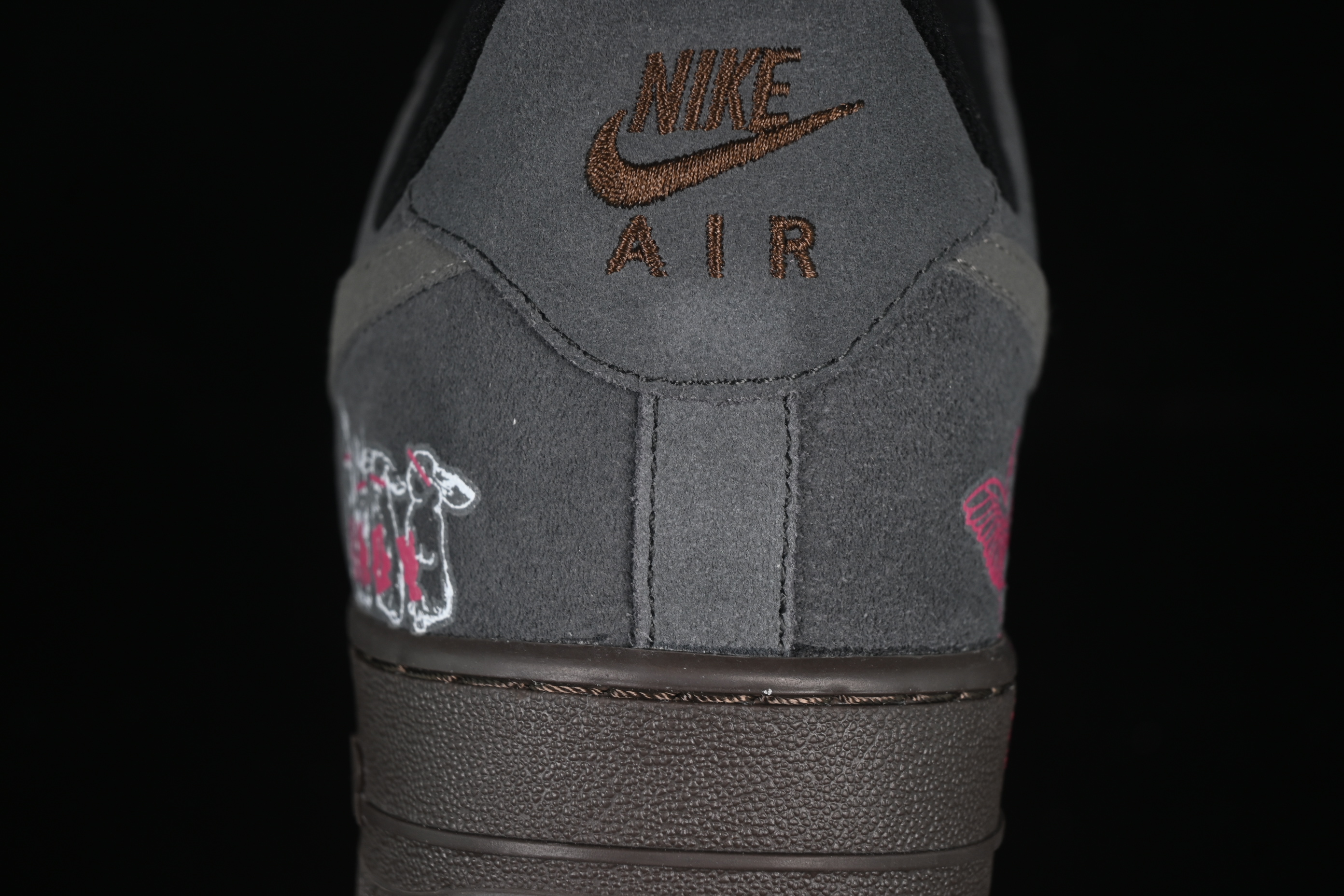 Nike Air Force 1'07 Low "Black Pink" Limited Edition Sneakers with Heart Design - DO6730-010