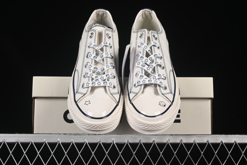 Converse Noritake x Chuck Taylor All Star 1970s Low Top Canvas Sneakers with Hand-Drawn Elements - A15788C