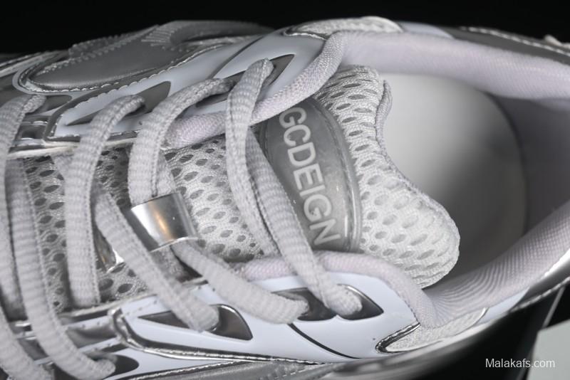 GG-CC Chunky Low Casual Fashion Sneakers with Thick Sole and Height Increasing Design - 2607 Silver