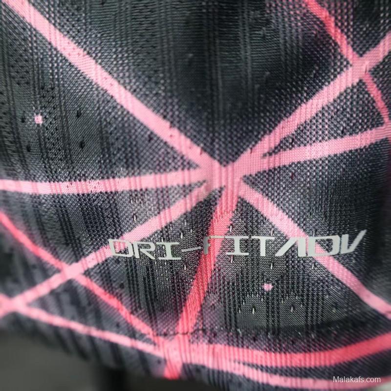 Player Version 25/26 Paris Saint-Germain PSG Black with Neon Geometric Network Jersey