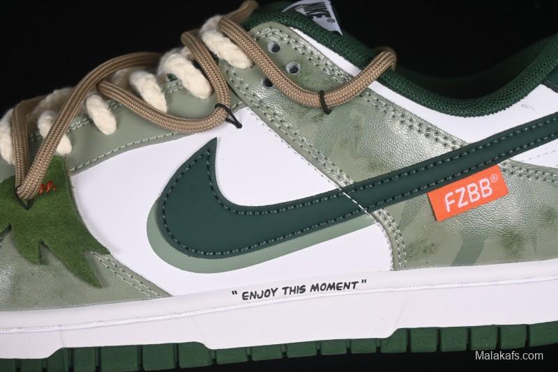 Nike Dunk Low Butterfly Bamboo Forest Green Low-Top Casual Sneakers - DD1391-101
