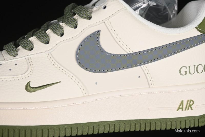 Nike Air Force 1'07 Low Gucci Collaboration Green Grey Pattern Casual Sneakers - XS1958-563
