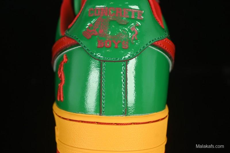 Nike Air Force 1'07 Low Lil Yachty Collaboration Casual Sneakers with Patent Leather and Multicolor Design - IH4383-300