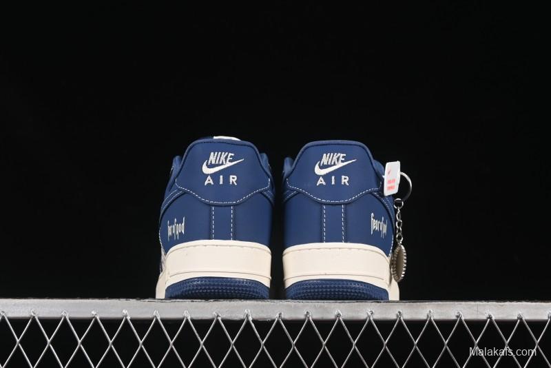 Nike Air Force 1'07 Low FOG Collaboration Beige Blue Ripple Casual Sneakers - KK1988-079