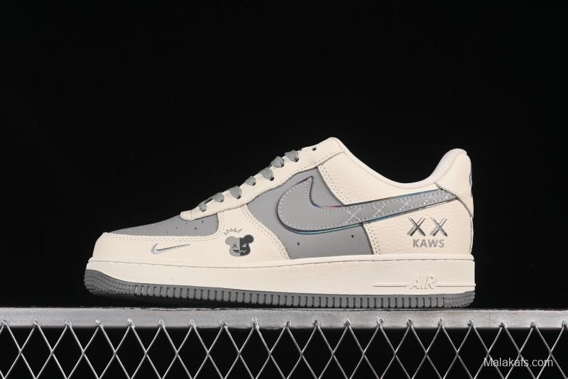 Nike Air Force 1'07 Low Kaws Collaboration Beige Grey Casual Sneakers - KK1988-078