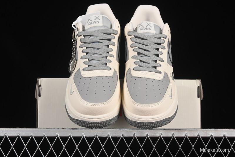 Nike Air Force 1'07 Low Kaws Collaboration Beige Grey Casual Sneakers - KK1988-078