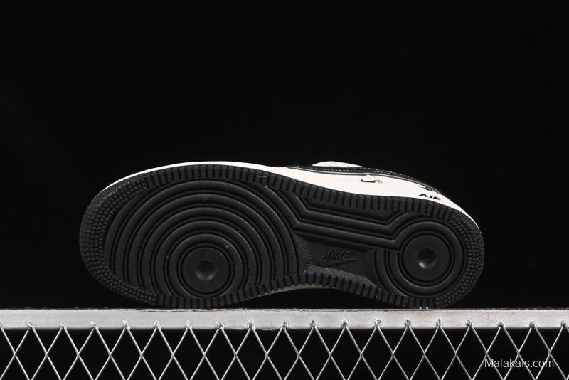 Nike Air Force 1'07 Low Stussy Collaboration Black Swoosh Casual Sneakers - HH7518-059