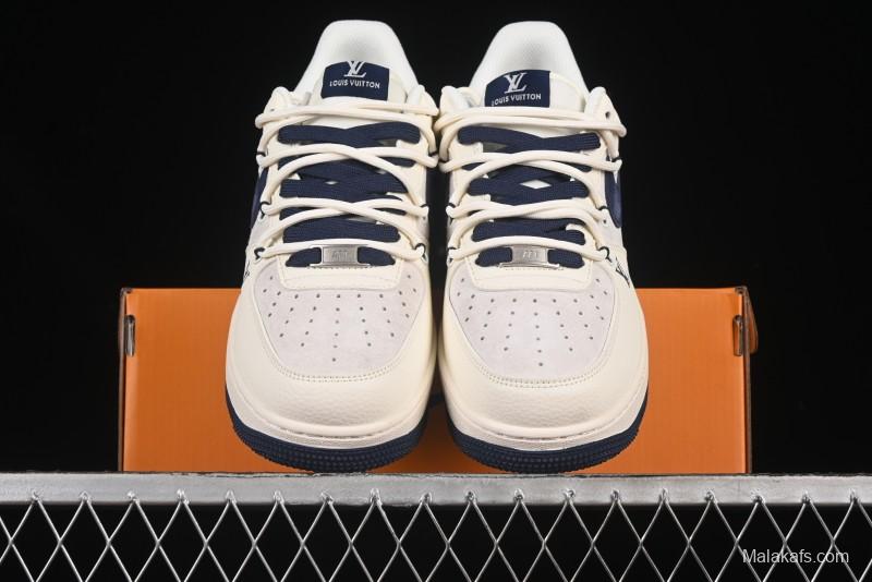 Nike Air Force 1 '07 Low LV Collaboration Blue Swoosh Drawstring Casual Sneakers - DM6868-083