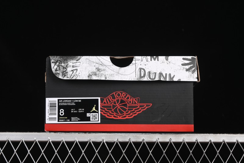 Nike Air Jordan 1 Low "White Black Gym Red" Retro Casual Sneakers - IB8971-106