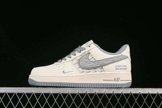 Nike Air Force 1 '07 Low Supreme Collaboration Beige Multi-Swoosh Casual Sneakers - XX3168-147