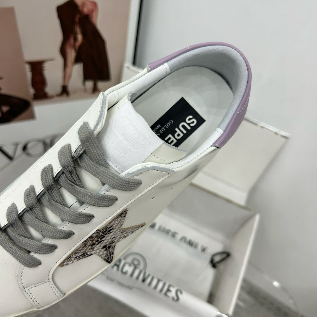 2025 Women GGDB White Grey Leather Sneakers
