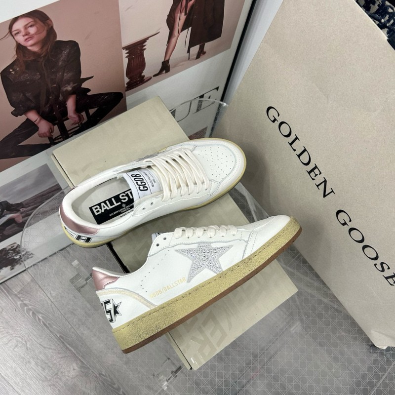 2024 Unisex GGDB White Pink Leather Low Top Sneakers MJ00260