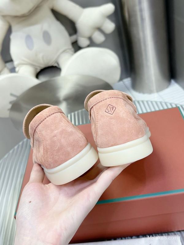2024 Women Le Parmentier Pink Suede Loafers