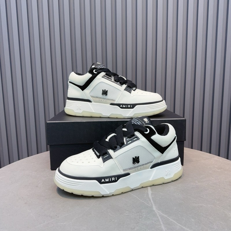 2024 Unisex Amiri Black White Leather Sneakers MJ00360