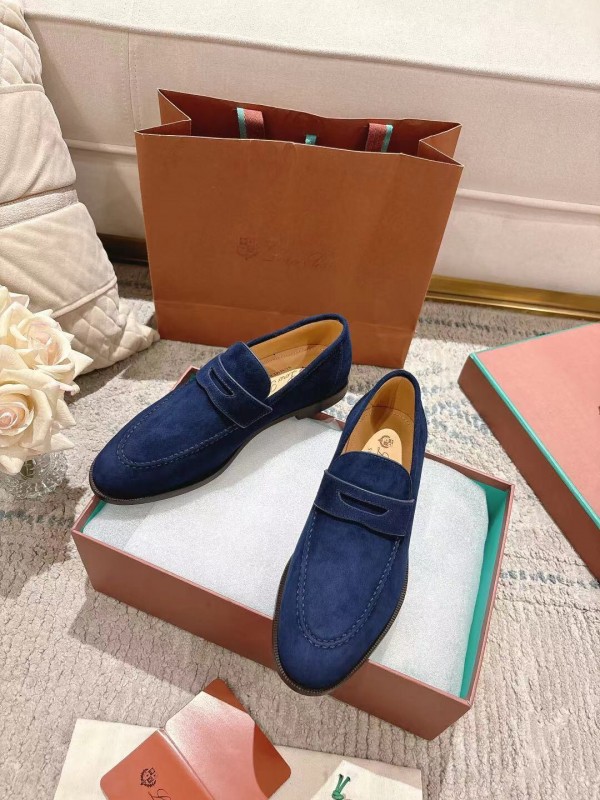 2025 Women LP Navy Suede Loafers LY00320