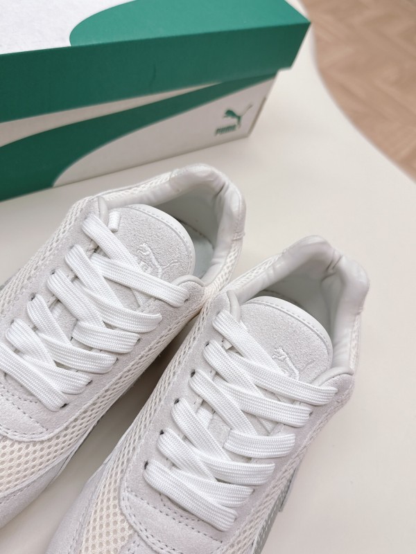 2025 Women Puma White Suede Mesh Casual Sneakers LY00280