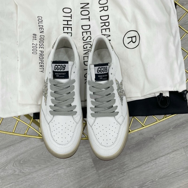 2024 Unisex GGDB White Silver Leather Low Top Sneakers MJ00260