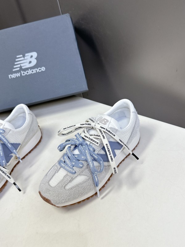 2025 Unisex New Balance Grey White Mesh Suede Running Sneakers