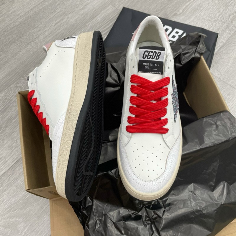 2024 Unisex GGDB White Red Leather Low-Top Sneakers MJ00260