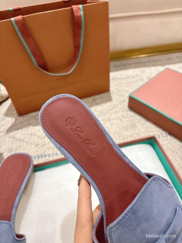 2025 Slippers LP Blue Suede Slippers LY00270