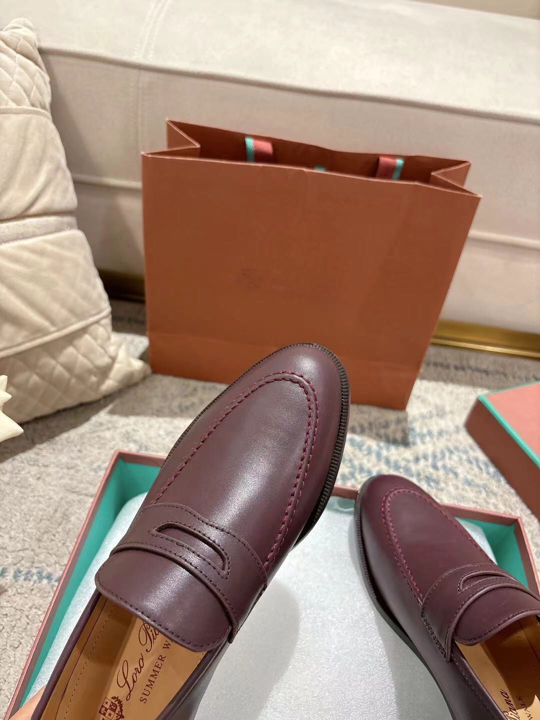 2025 Women LP Purple Leather Loafers LY00340(F)