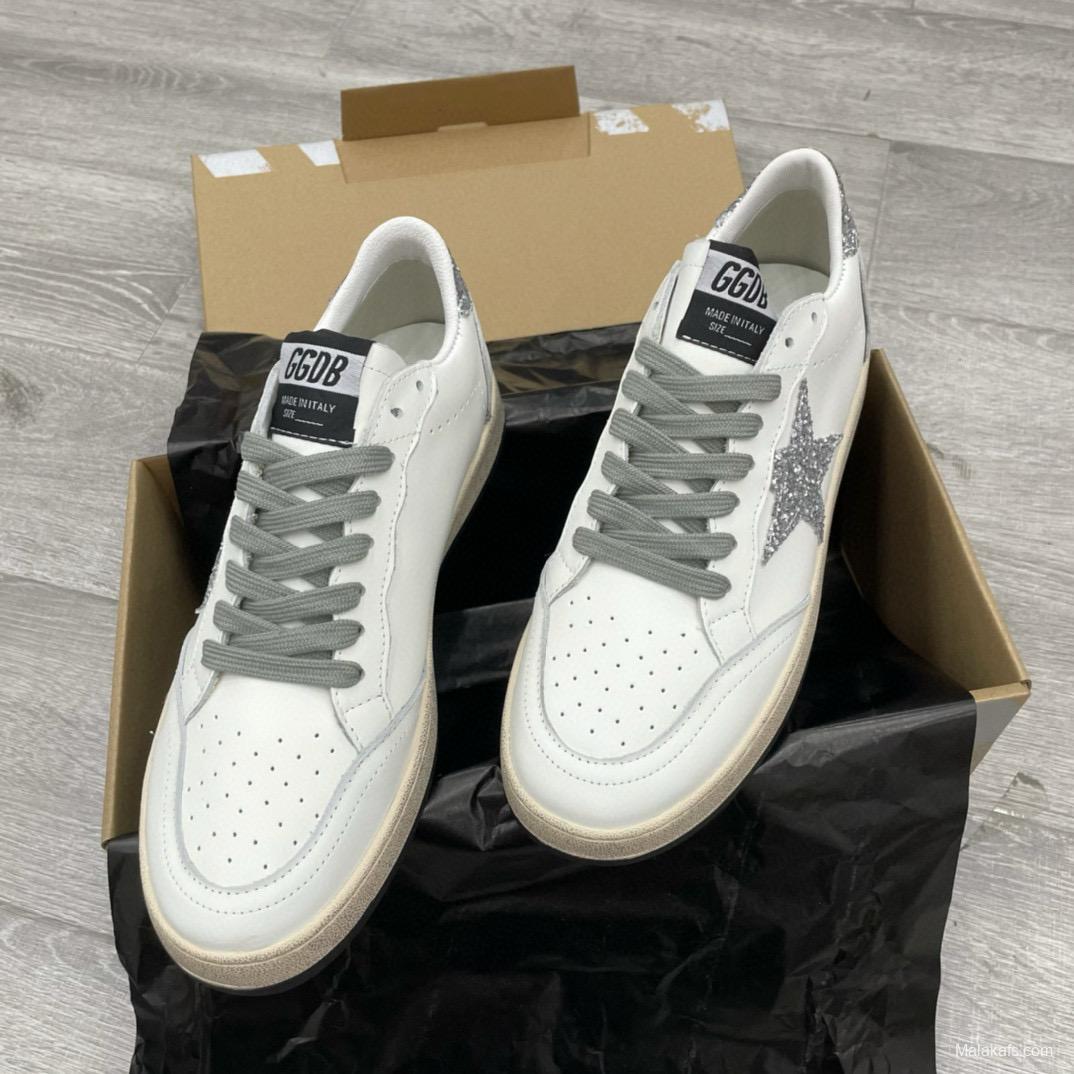 2024 Unisex GGDB White Grey Leather Sneakers MJ00260