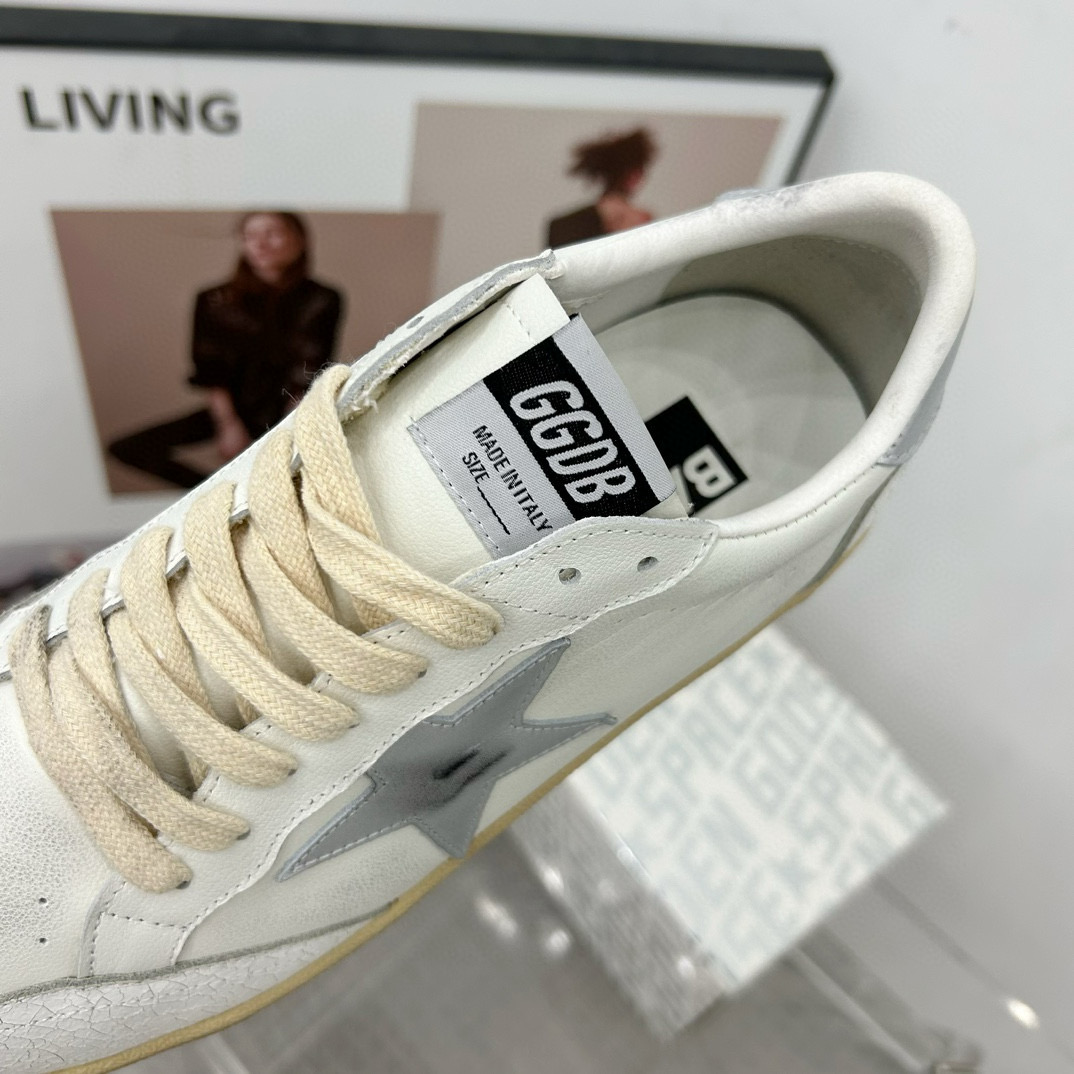 2024 Unisex GGDB White Grey Leather Low Top Sneakers MJ00260