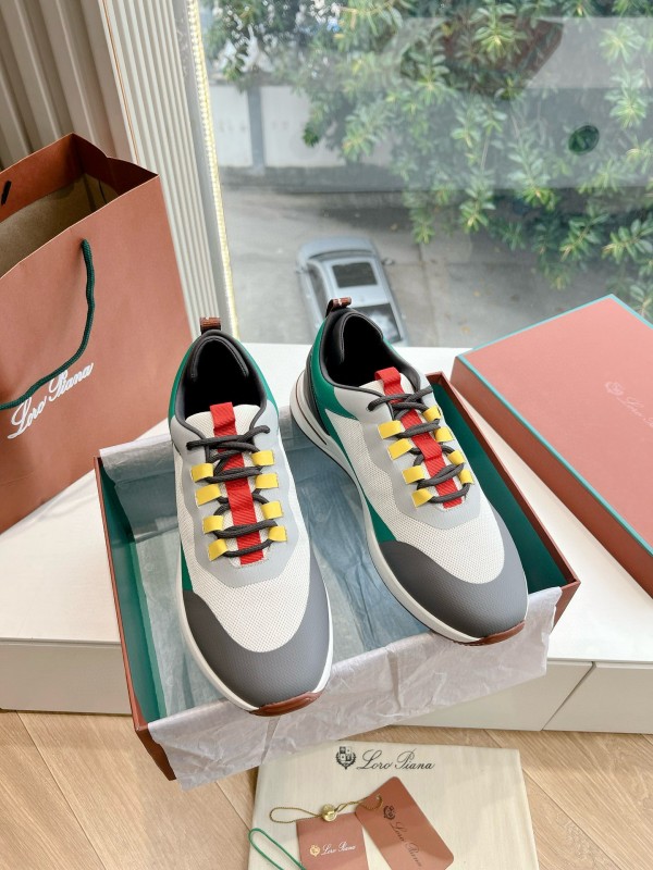 2024 Unisex Le Parmentier Green White Gray Knitted Casual Sneakers Top Version MJ00340