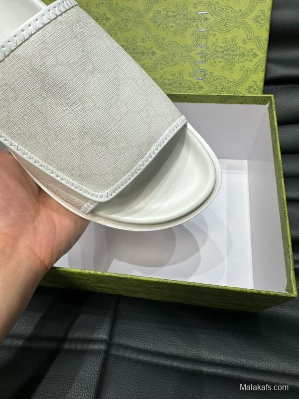 2024 Gucci White Fabric Slippers MJ00200