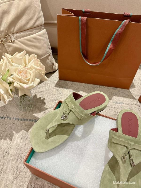 2025 Slippers LP Light Green Suede Casual LY00250