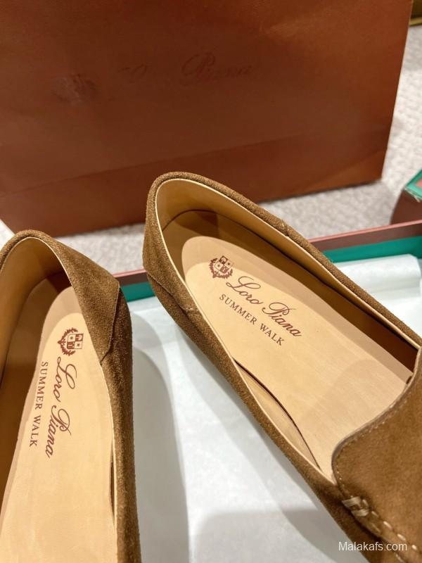 2025 Women LP Brown Suede Loafers Tassel LY00291