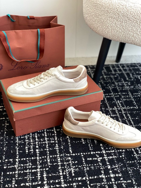 2024 Unisex LP White Beige Leather Suede Plimsolls MJ00320