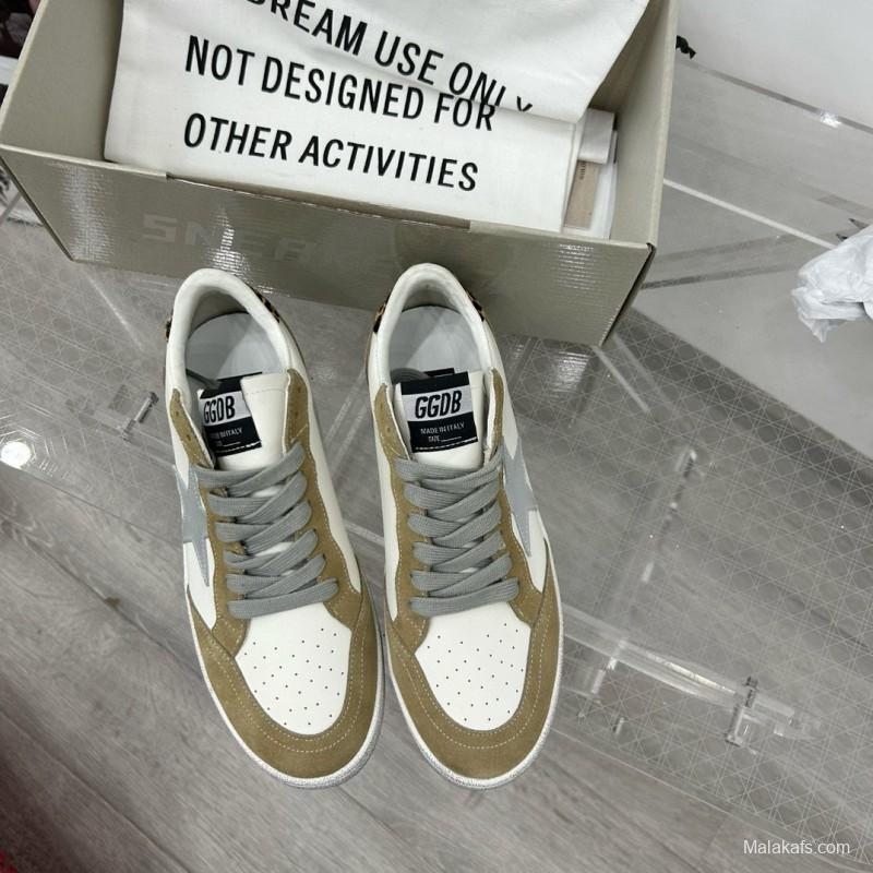 2024 Unisex GGDB White Beige Leather Suede Low Top Sneakers MJ00260