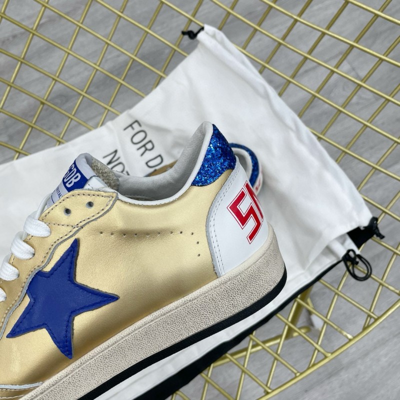 2024 Unisex GGDB Gold Blue White Leather Sneakers MJ00260