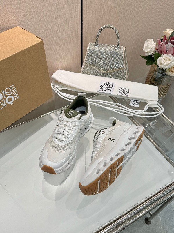 2025 Unisex Loewe White Mesh Sneakers Collaboration KFY00300
