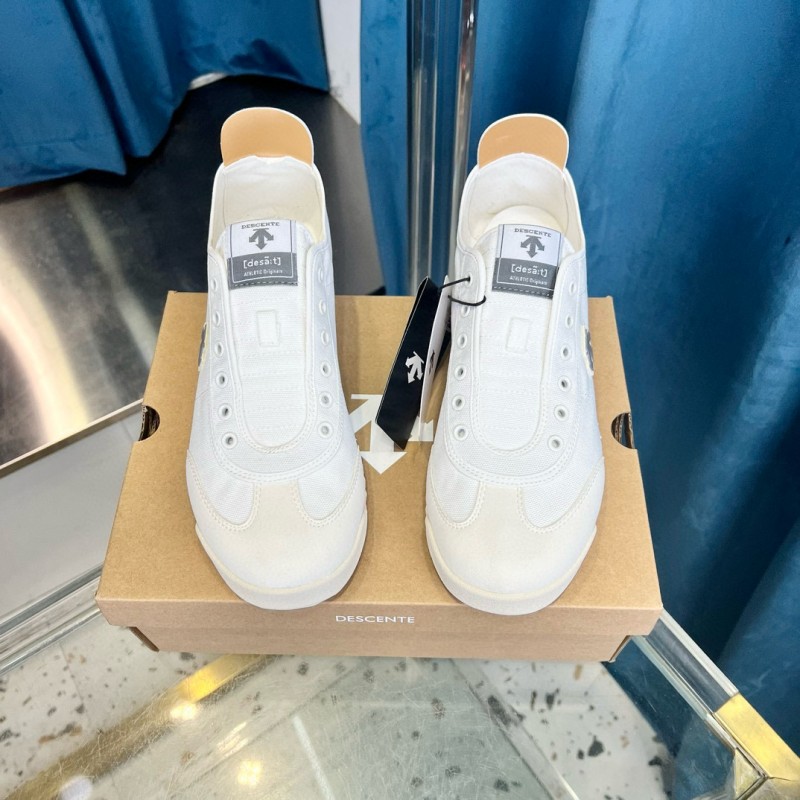 2024 Unisex Descente White Grey Canvas Plimsolls MJ00280