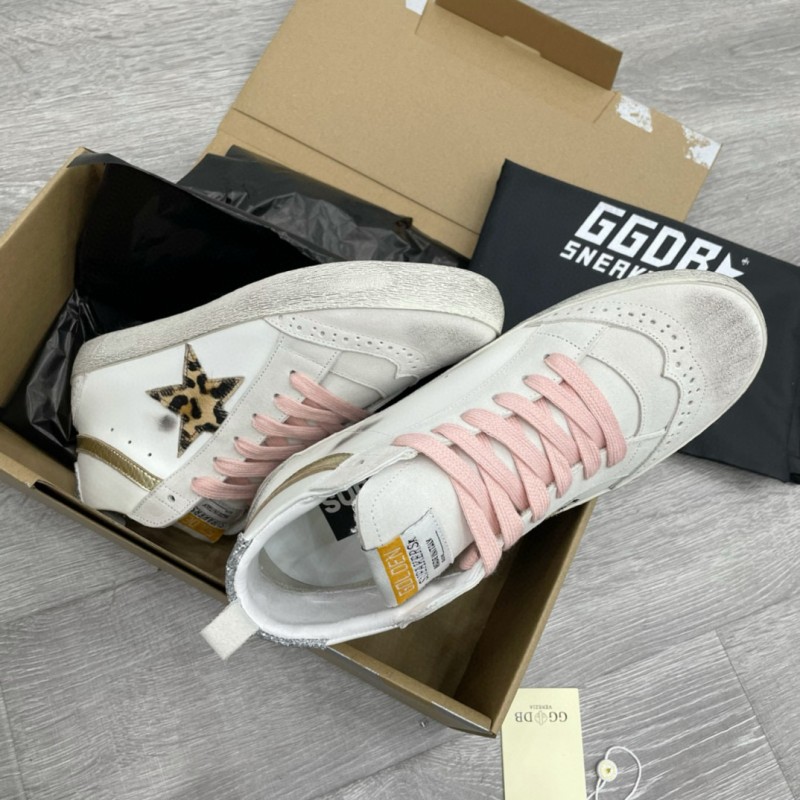 2024 Unisex GGDB White Pink Leather Suede High Top Sneakers MJ00300