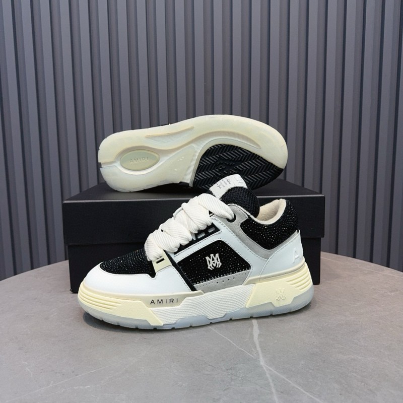 2024 Unisex Amiri Black White Leather Sneakers MJ00410