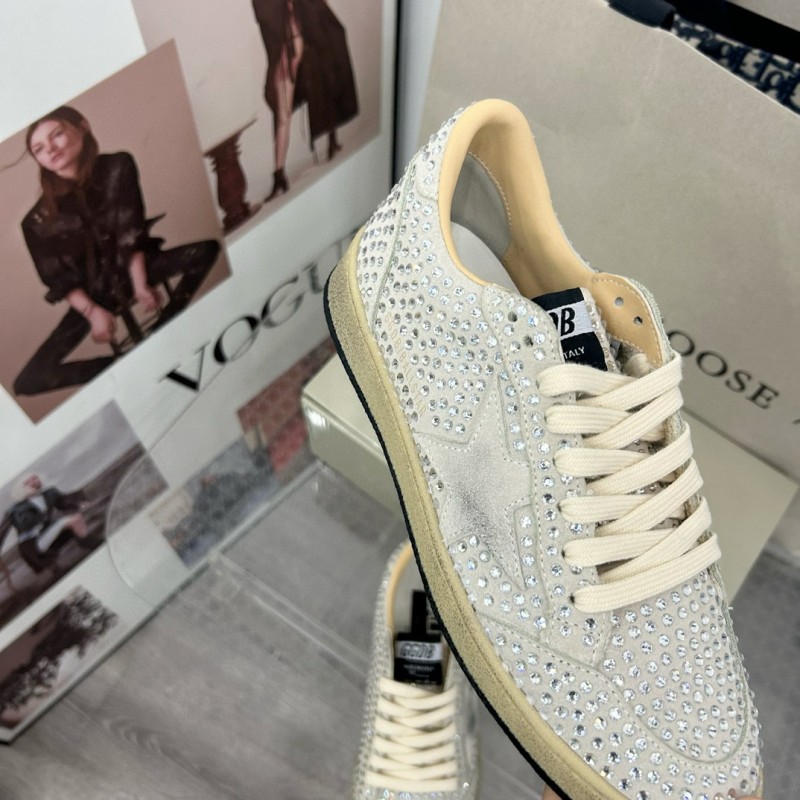 2024 Unisex GGDB White Crystal Leather Sneakers MJ00260