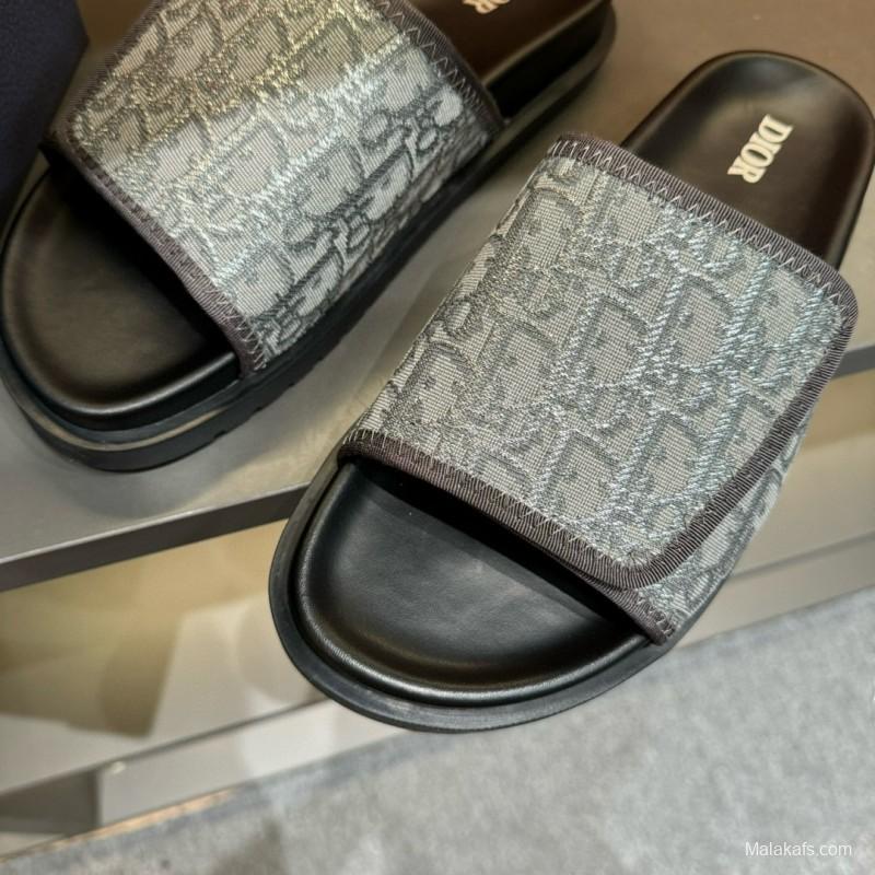2024 Slippers Dior gray fabric Slippers MJ00180
