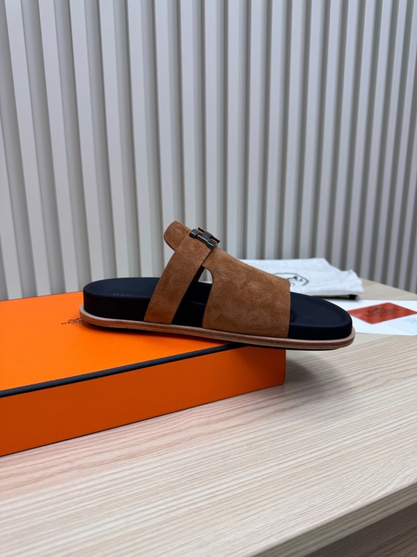 2025 Slippers Hermès Brown Suede Slippers