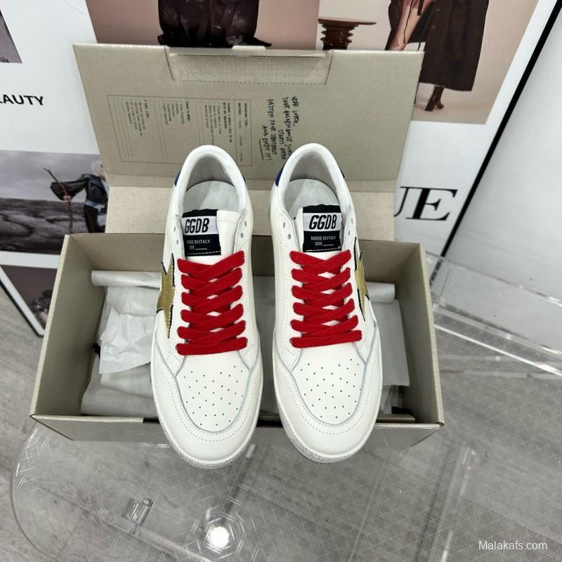 2024 Unisex GGDB White Gold Leather Sneakers MJ00260