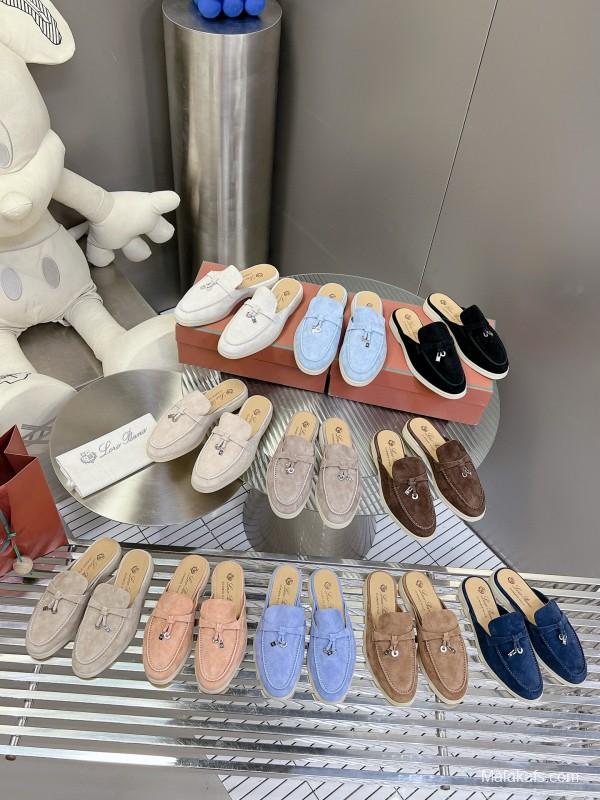 2024 Slippers LP Black Suede Loafers